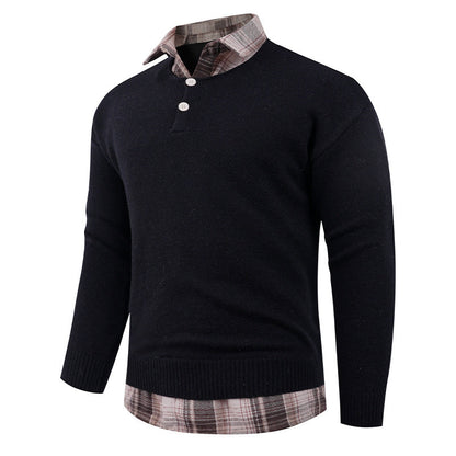 Herren Pullover Mit Hemdkragen Elegantes Design