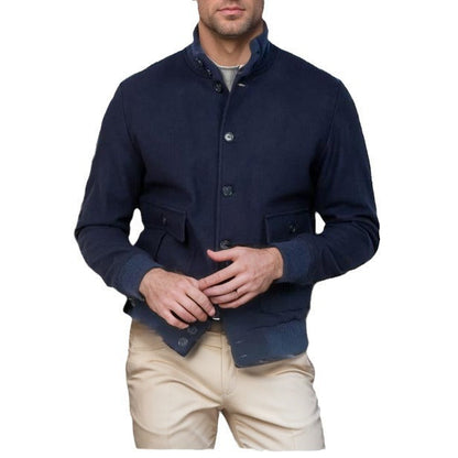 Herren Übergangsjacke Modisch Mit Stehkragen Reißverschlusstaschen