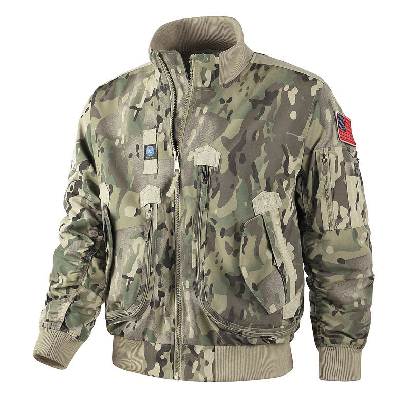 Herren Camouflage Jacke Warm mit Taschen und Innenfutter