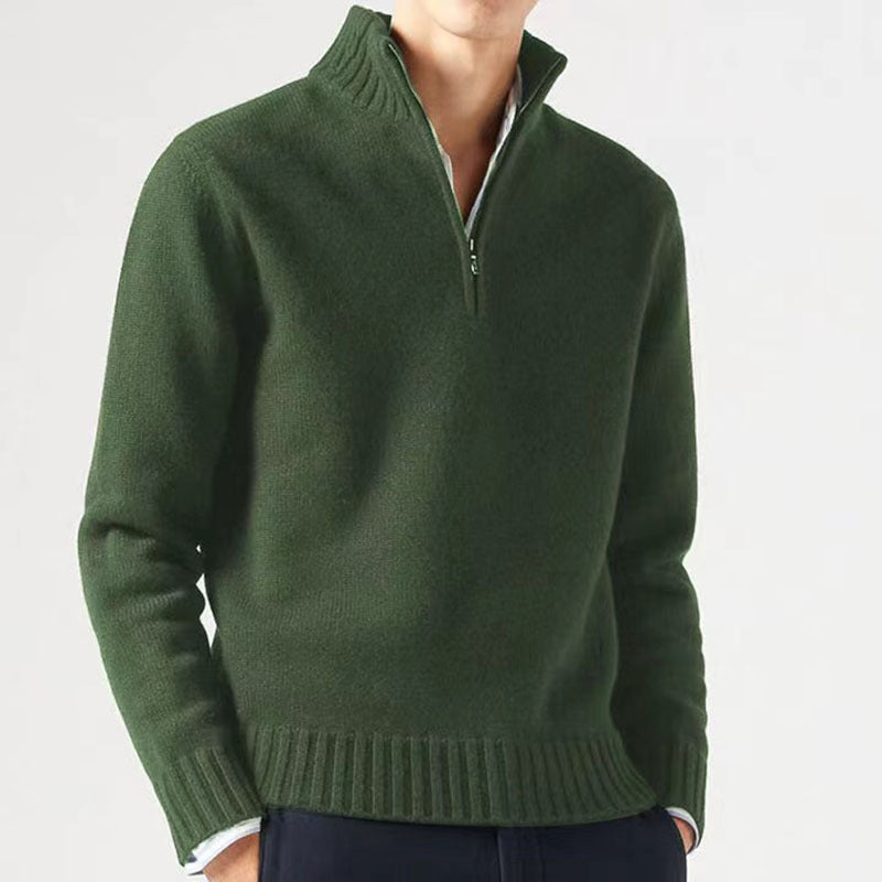 Luxuriöser Pullover Halb-Reißverschluss Warm