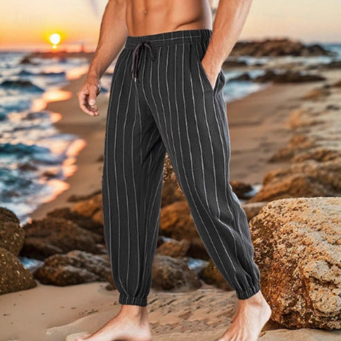 Herren Freizeithose Lässig Elastisch Streifenmuster