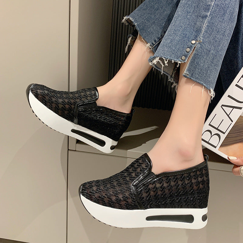 Damen Sneaker Hochabsatz Slip-On Schuhe Frauen - BerlinGlamour