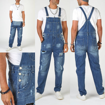 Herren Jeans Riss Hose Used Look Denim