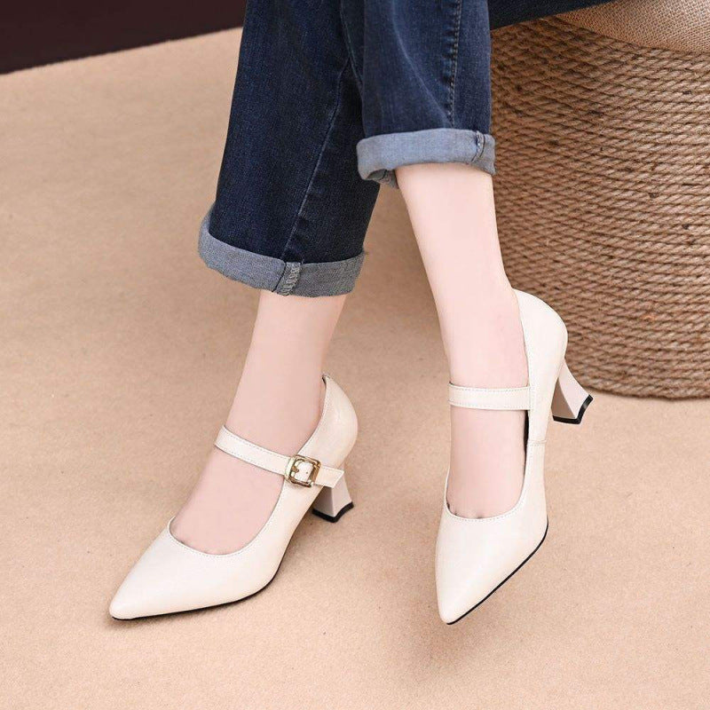 Damen Pumps Elegante Mary Jane Schuhe mit Schnalle