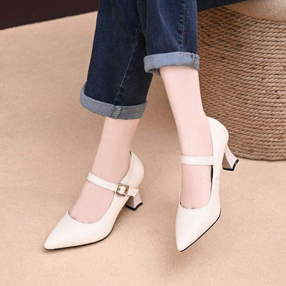Damen Pumps Elegante Mary Jane Schuhe mit Schnalle