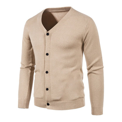 Herren Strickjacke Modern V-Ausschnitt Knopfleiste Elegante