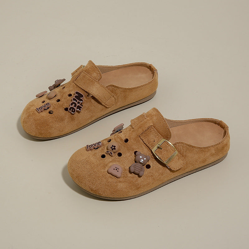 Damen Clogs niedlich Tiermotiv verstellbarer Riemen