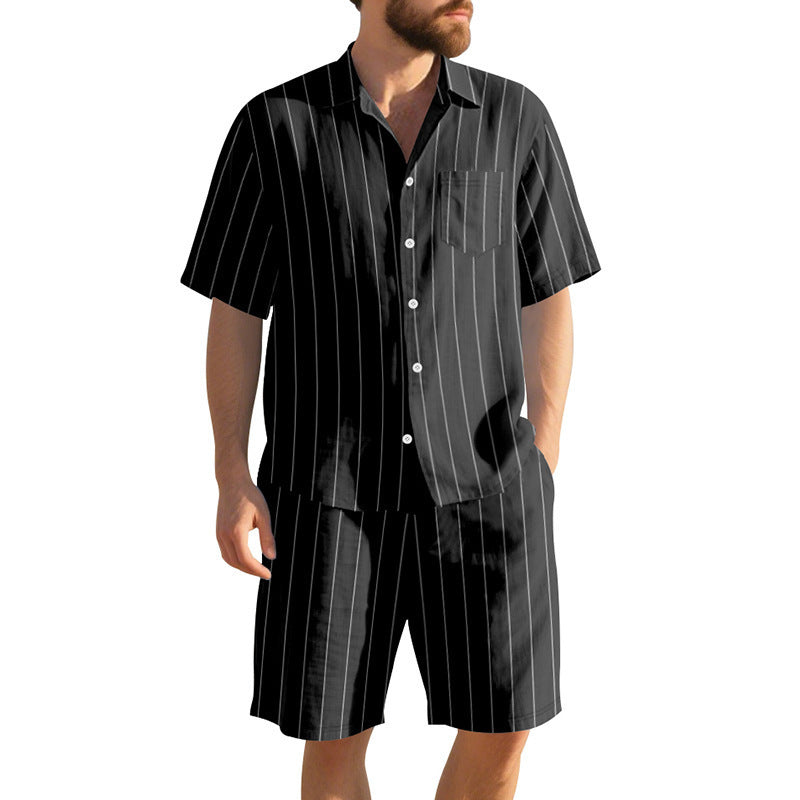 Herren Pyjama-Set mit Streifenmuster Elegantes Design