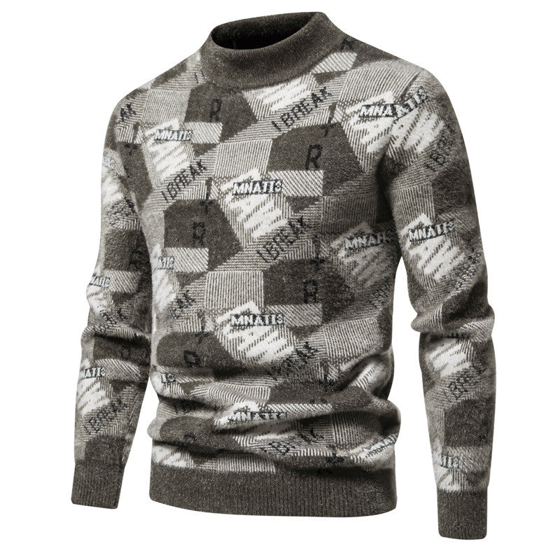 Herren Pullover Strukturiert Modern Rundhals