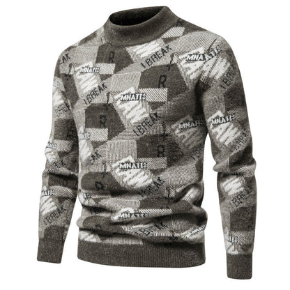 Herren Pullover Strukturiert Modern Rundhals