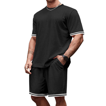 Herren Sportset Freizeitbekleidung Kontrast Modern
