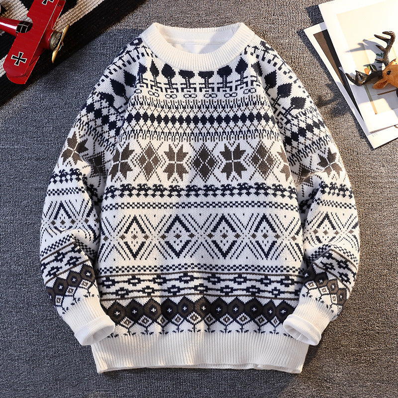 Herren Pullover Gemustert Winterlich Hochkragen