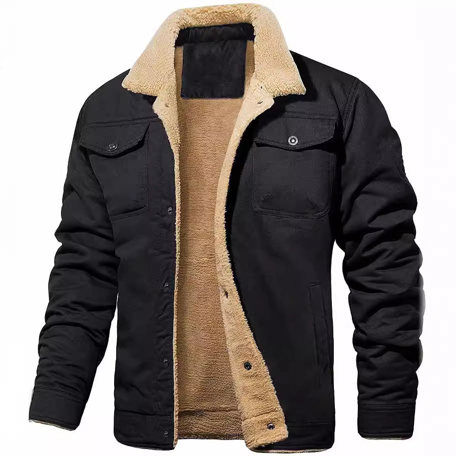 Herren Arbeitsjacke Gefüttert Warm mit Fleecefutter