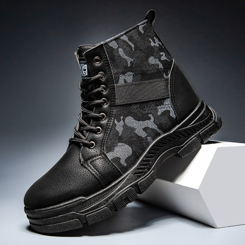 Damen Stiefel Camouflage Ankle Boots Rutschfest Elastisch