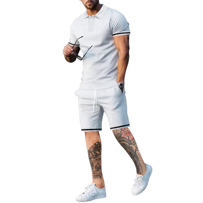 Herren Sportset Poloshirt Shorts Modern Sommer