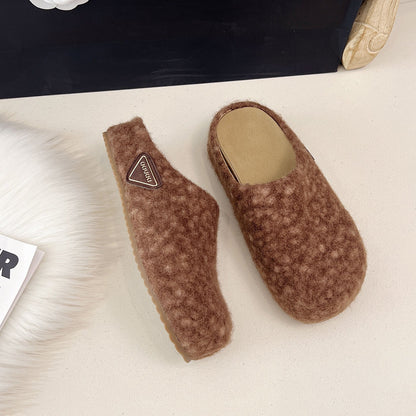 Damen Filz Clogs Warm Flauschig Winter