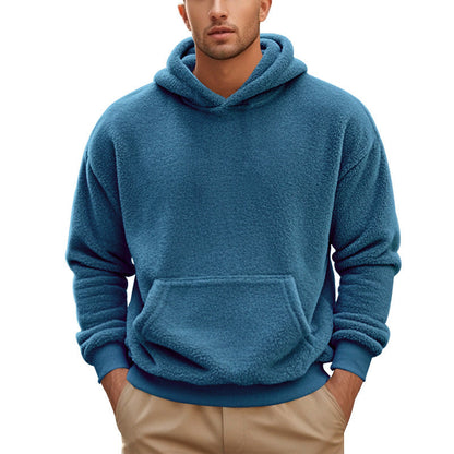 Herren Fleece Hoodie Kuschelig Mit Kängurutasche