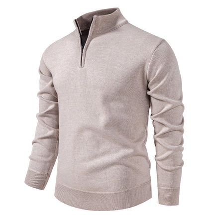 Herren Strickpullover Kurzarm mit Reißverschluss