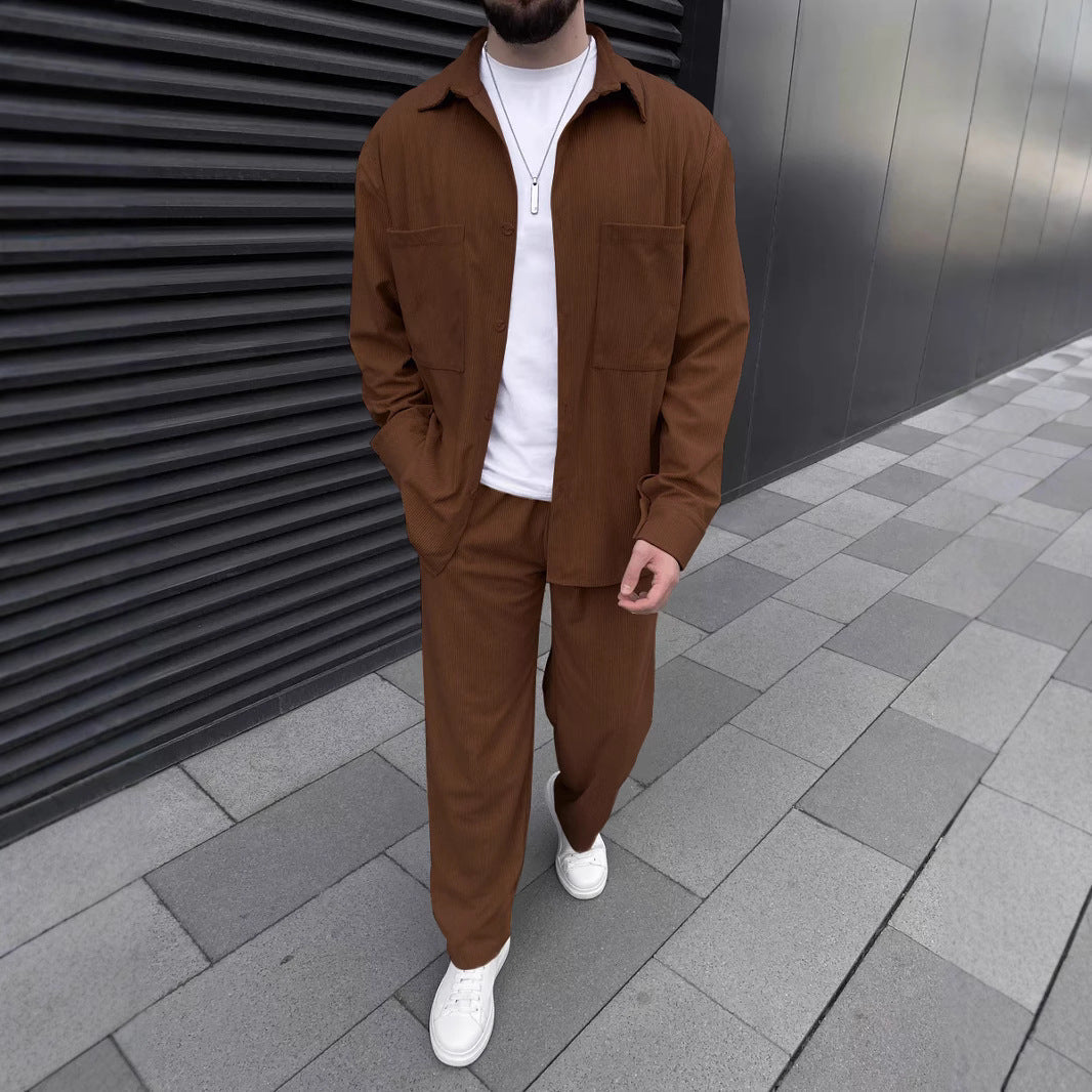 Herren Set Hemd und Hose Leger und Bequem
