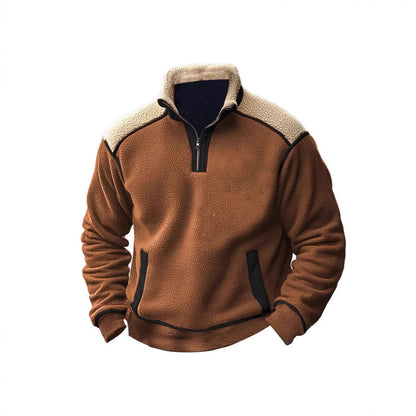 Herren Fleece Pullover Weich Warm Teddylook