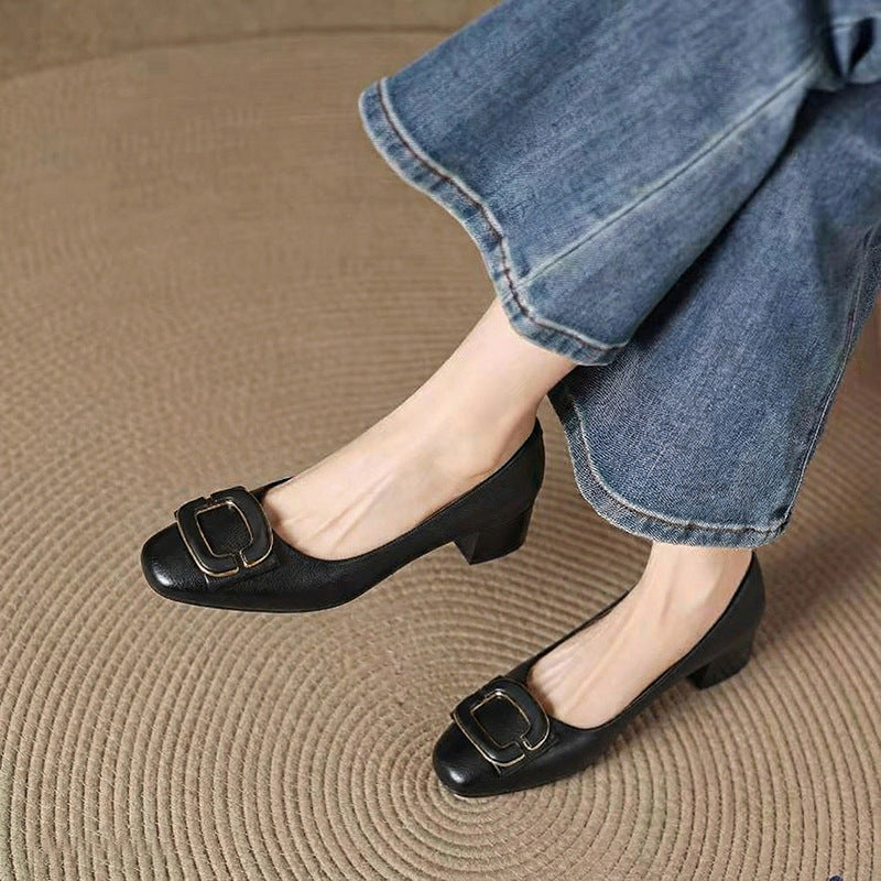 Damen Ballerinas Elegant Schnallen Detail Schuhe Modisch - BerlinGlamour