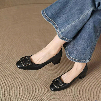 Damen Ballerinas Elegant Schnallen Detail Schuhe Modisch - BerlinGlamour