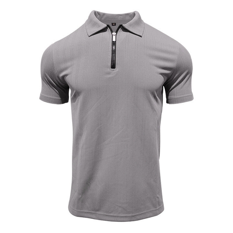 Herren Polohemd Modern mit Reißverschluss Slim Fit