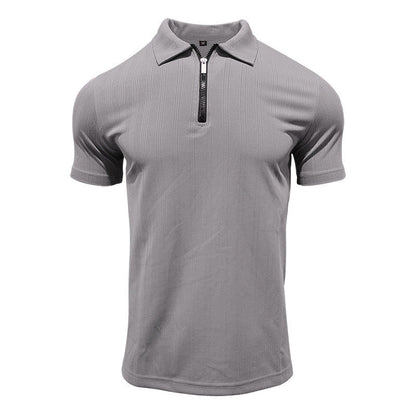 Herren Polohemd Modern mit Reißverschluss Slim Fit