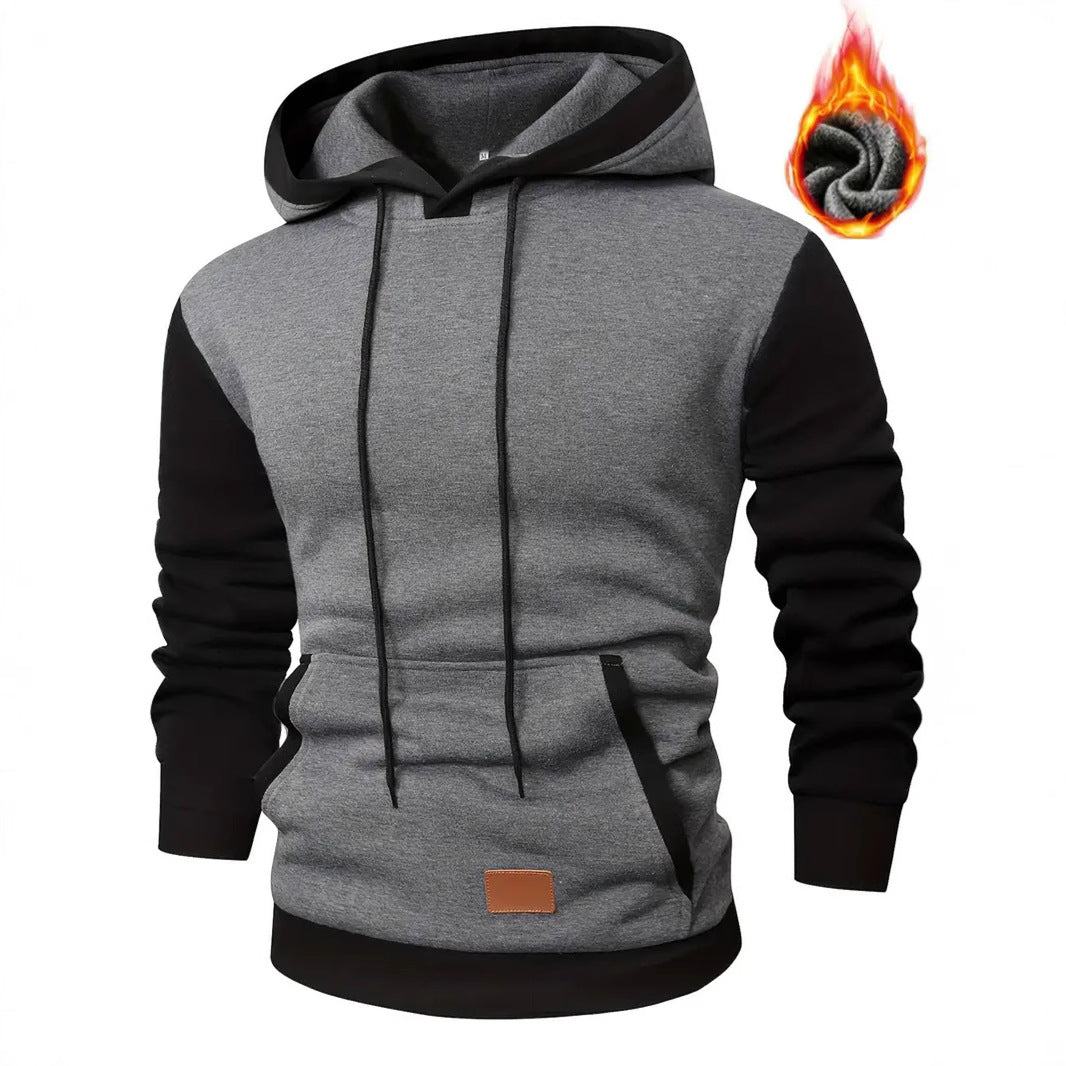 Herren Hoodie Modern mit Taschen Kontrast Design