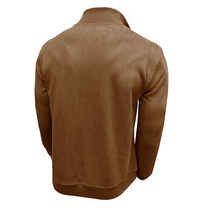 Modischer Herren Pullover Stehkragen Reißverschluss
