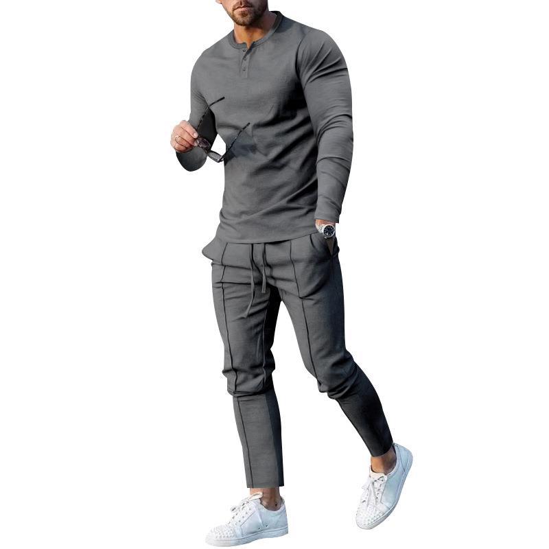 Herren Sportset mit Henley Ausschnitt Modern