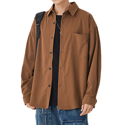 Herren Overshirt Lässig mit Brusttasche Modern