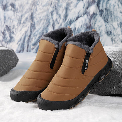 Damen Winterstiefel Gefüttert Rutschfest Mit Klettverschluss