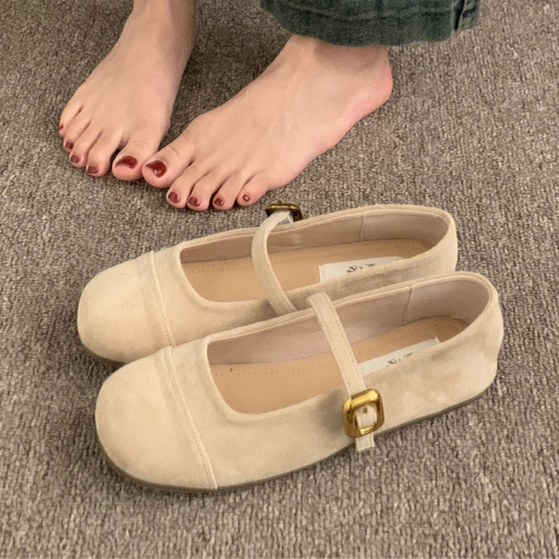 Damen Ballerinas Bequem Riemchen Schuhe Komfort