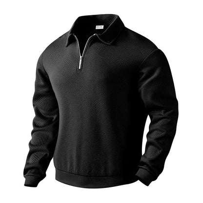 Herren Sportlicher Pullover mit Reißverschluss und strukturiertem Design