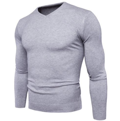 Herren Pullover Feinripp V-Ausschnitt Baumwolle Qualität