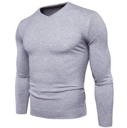 Herren Pullover Feinripp V-Ausschnitt Baumwolle Qualität