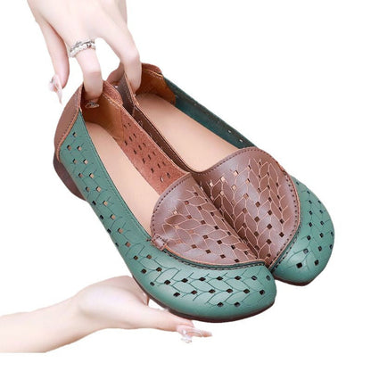 Ballerina Schuhe Damen Bequem Flechtendesign Sommer