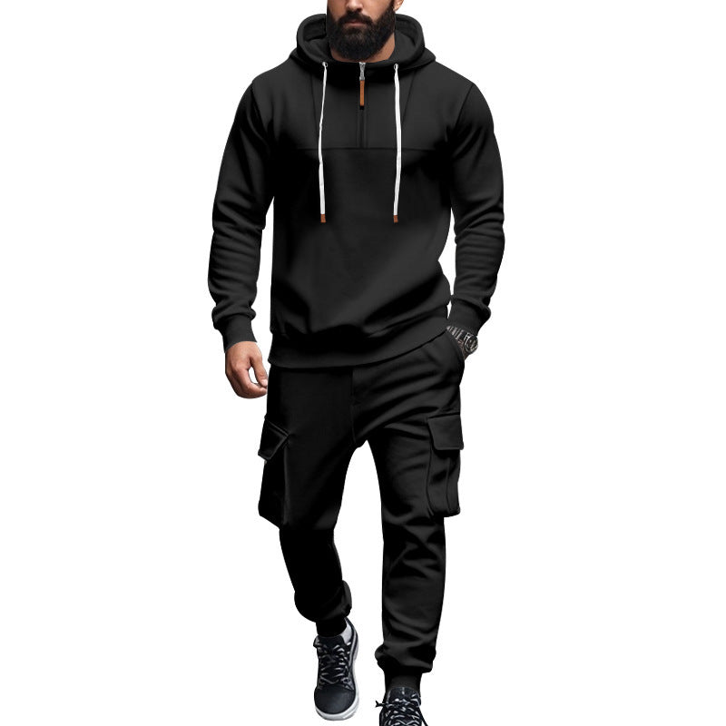 Herren Sweatshirt Set Kapuzenpullover Cargo Hose Streetwear - BerlinGlamour