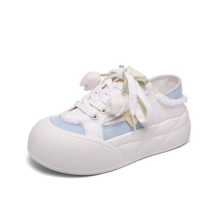 Damen Sneaker Trendig Florale Schnürsenkel Moderne Schuhe