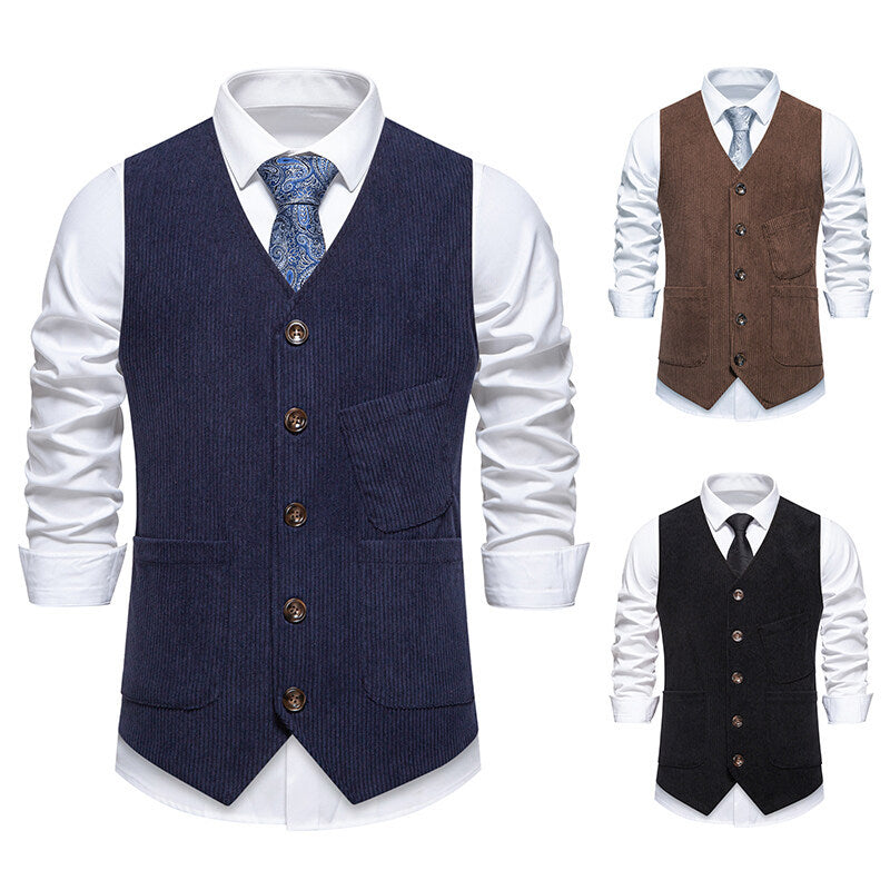 Herren Weste Elegant Klassisch Schwarze Herrenweste