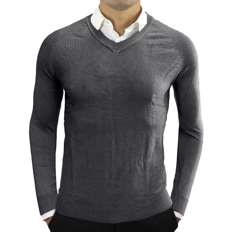 Herren Pullover V-Ausschnitt Weich Strick Eleganz - BerlinGlamour