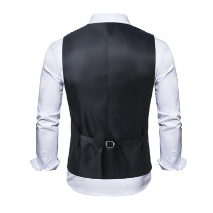 Herren Satinweste Elegant Schwarz Glanz