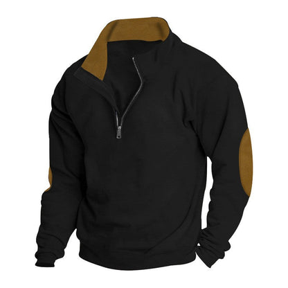Herren Fleecejacke Stehkragen Reißverschluss Modern