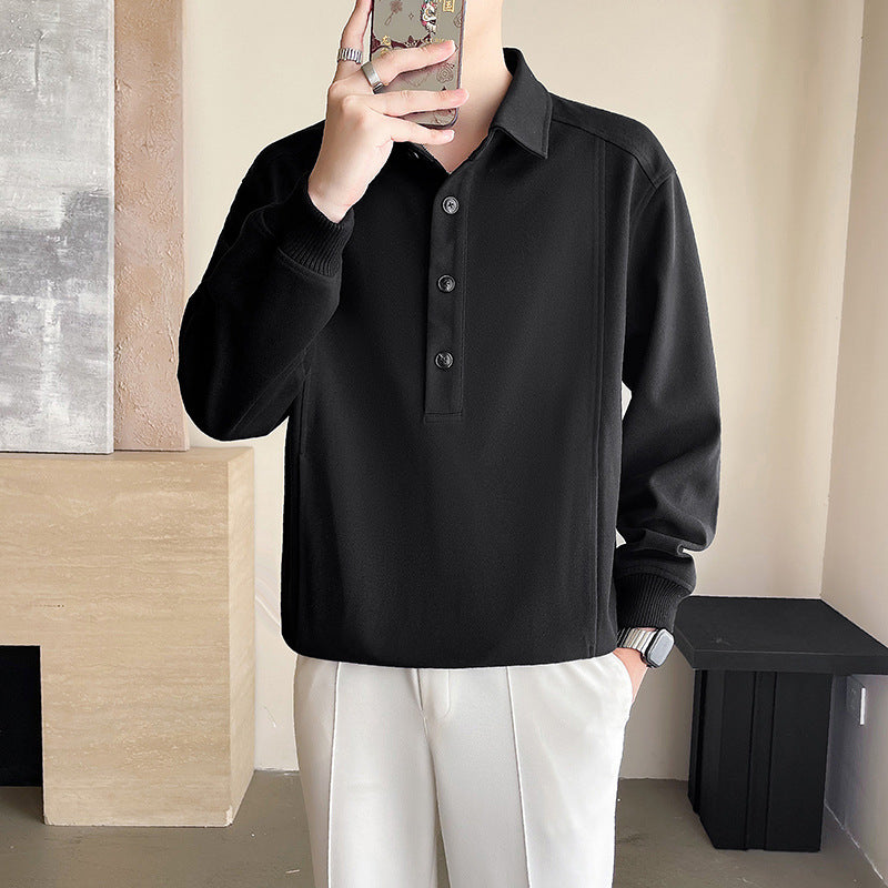 Herren Poloshirt Slim Fit Modern Knopfleiste