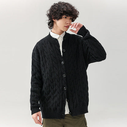 Herren Cardigan Grobstrick Mit Knöpfen Bequem Elegant