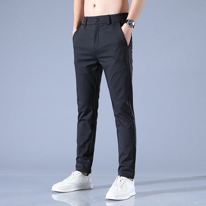 Herren Slim Fit Businesshose Elegant Schwarz