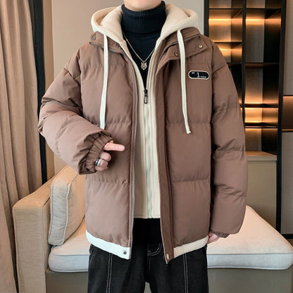 Herren Winterjacke Warm Dickes Futter Mit Kapuze