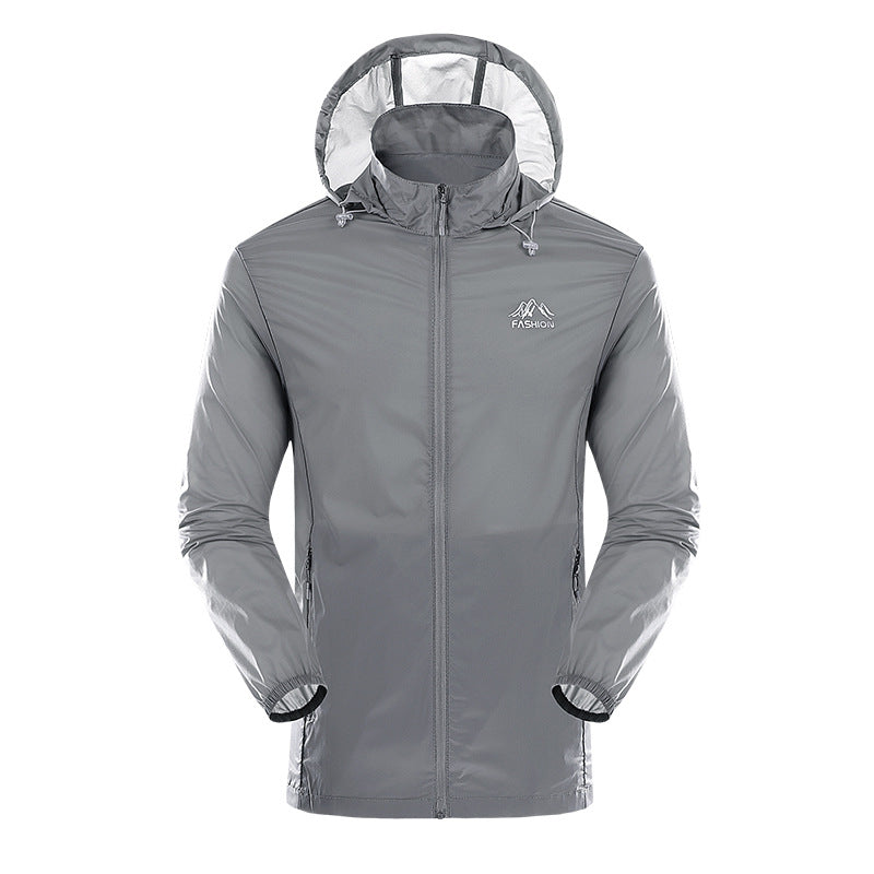 Herren Outdoorjacke Leicht Wasserabweisend Verstellbares Kapuzen