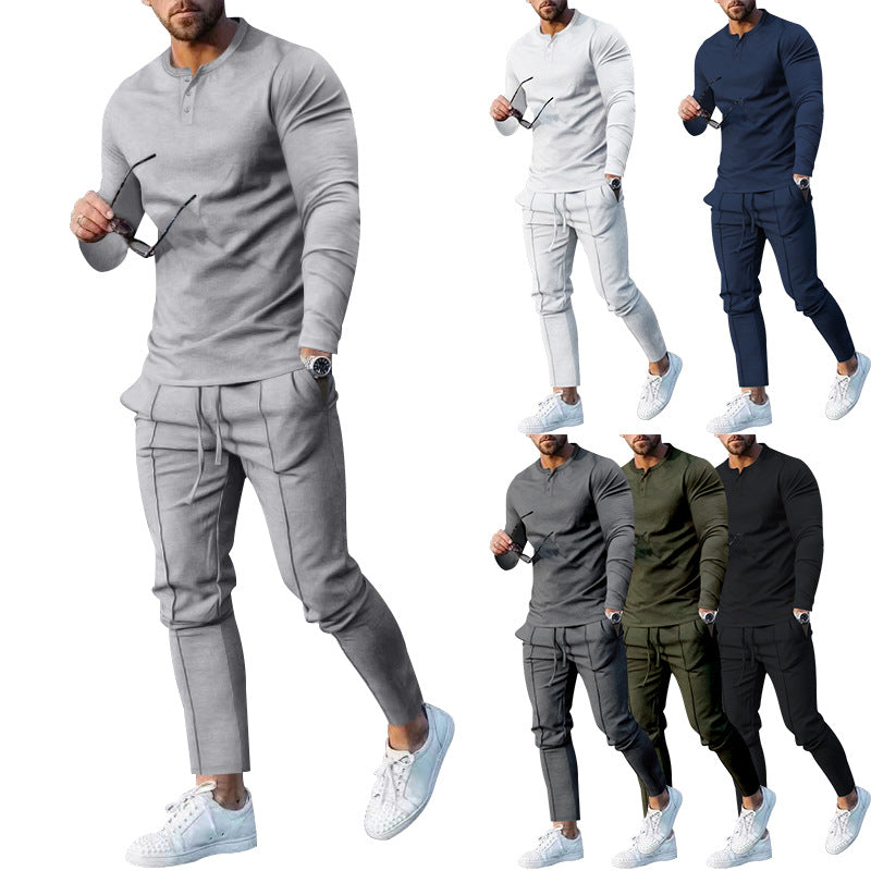 Herren Sportset Atmungsaktiv Langarm Jogginghosen Freizeit - BerlinGlamour